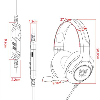 ONIKUMA K9 Single Plug RGB Adjustable Gaming Headphone with Microphone(Black)