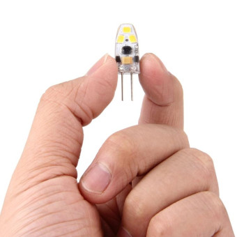 G4 2W 120LM Corn Light Bulb, 6 LED SMD 2835 Silicone, DC 12V(Warm White)