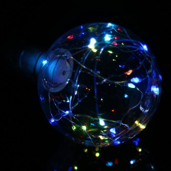 G95 E27 3W 80 LM Filament Retro Fairy LED String Light Bulb, AC 220V (Colorful Light)