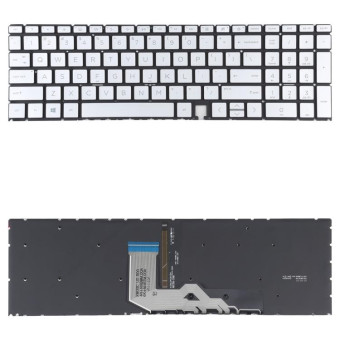 For HP Envy X360 15-ED 15-ED0008CA 15-ED0023DX US Version Keyboard with RGB Backlight (Silver)