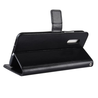 Retro Crazy Horse Texture Horizontal Flip Leather Case for VIVO V15 Pro, with Holder & Card Slots & Photo Frame(Black)