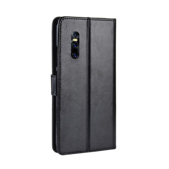Retro Crazy Horse Texture Horizontal Flip Leather Case for VIVO V15 Pro, with Holder & Card Slots & Photo Frame(Black)