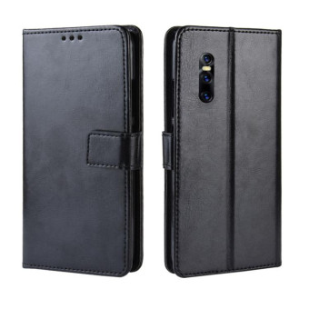 Retro Crazy Horse Texture Horizontal Flip Leather Case for VIVO V15 Pro, with Holder & Card Slots & Photo Frame(Black)