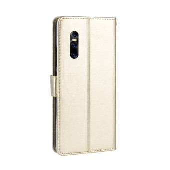 Retro Crazy Horse Texture Horizontal Flip Leather Case for VIVO V15 Pro, with Holder & Card Slots & Photo Frame(Gold)