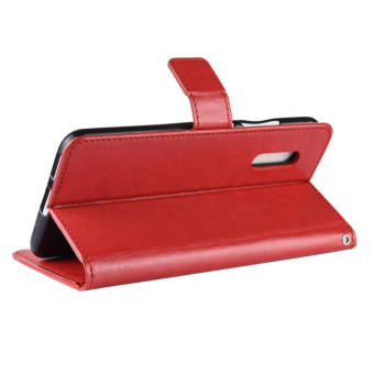 Retro Crazy Horse Texture Horizontal Flip Leather Case for VIVO V15 Pro, with Holder & Card Slots & Photo Frame(Red)