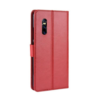 Retro Crazy Horse Texture Horizontal Flip Leather Case for VIVO V15 Pro, with Holder & Card Slots & Photo Frame(Red)