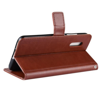 Retro Crazy Horse Texture Horizontal Flip Leather Case for VIVO V15 Pro, with Holder & Card Slots & Photo Frame(Brown)