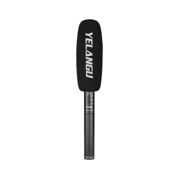 YELANGU YLG9933A MIC07 Professional Interview Condenser Video Shotgun Microphone with 6.5mm Audio Adapter & 3.5mm RXL Audio Cable(Black)