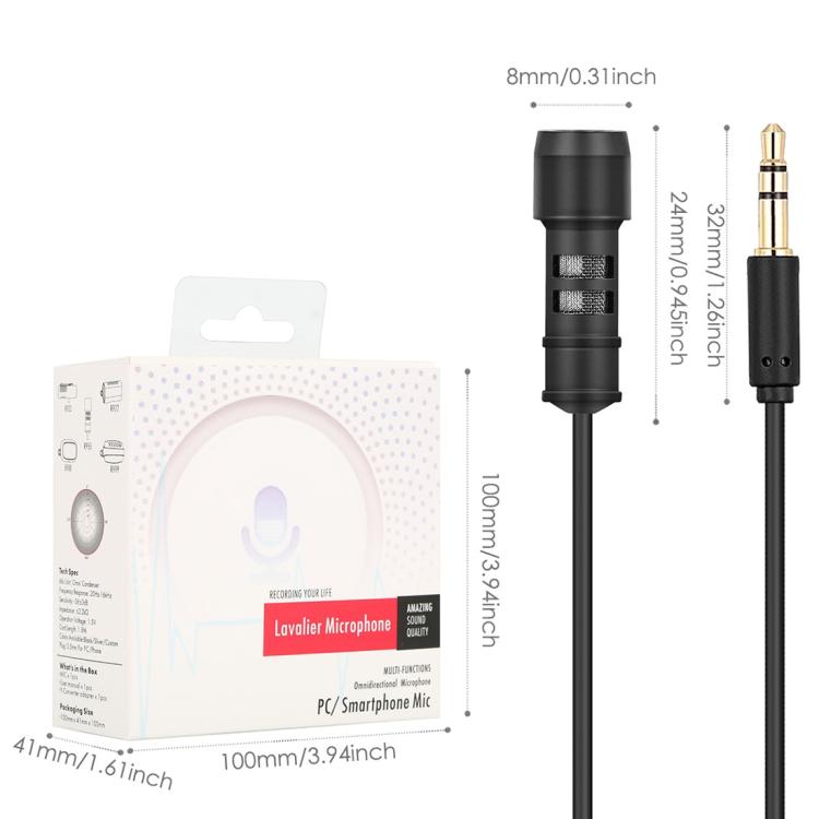 Yanmai R955 Clip-on Lapel Mic Lavalier Omni-directional Double Condenser Microphone, For Live Broadcast, Show, KTV, etc