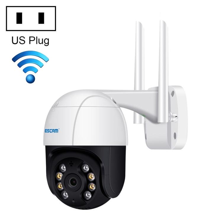 ESCAM QF218 1080P Pan / Tilt AI Humanoid Detection IP66 Waterproof WiFi IP Camera, Support ONVIF / Night Vision / TF Card / Two-way Audio, US Plug