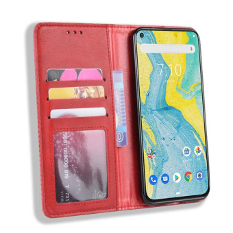 Retro Magnetic Clasp Horizontal Flip Leather Case for Nokia X71 (8.1 Plus), with Holder & Card Slots & Wallet (Red)
