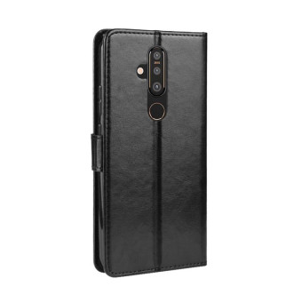 Crazy Horse Texture Horizontal Flip Leather Case for Nokia X71 (8.1 Plus), with Holder & Card Slots & Wallet (Black)