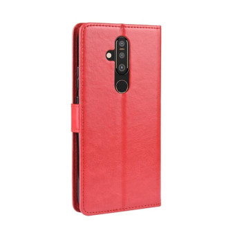 Crazy Horse Texture Horizontal Flip Leather Case for Nokia X71 (8.1 Plus), with Holder & Card Slots & Wallet (Red)