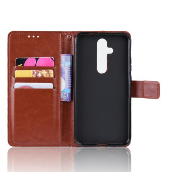 Crazy Horse Texture Horizontal Flip Leather Case for Nokia X71 (8.1 Plus), with Holder & Card Slots & Wallet (Brown)