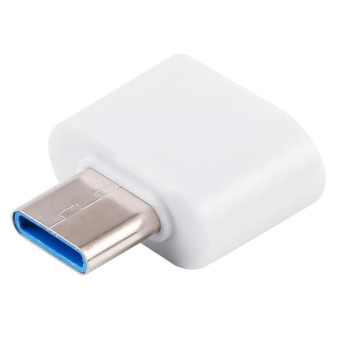 Plastic USB-C / Type-C Male to USB 2.0 Female OTG Data Transmission Charging Adapter(White)