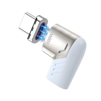 X20 100W PD USB-C / Type-C Female to USB-C / Type-C Elbow Magnetic Charging Adapter(Tarnish)