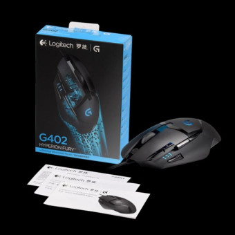Logitech G402 USB Interface 8-keys 4000DPI Five-speed Adjustable High-speed Tracking Wired Optical Gaming Mouse, Length: 2m (Black)
