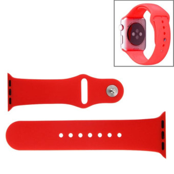 For Apple Watch Sport 42mm High-performance Rubber Sport Watch Band with Pin-and-tuck Closure(Red)