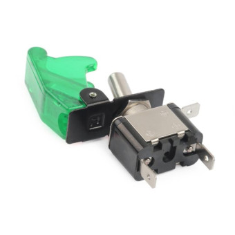 Flip Cover Nitrous Arming Switch with Green LED Indicator (Vehicle DIY), Green