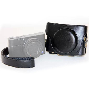 Retro Style PU Leather Camera Case Bag with Strap for Sony RX100 M3 / M4 / M5(Black)