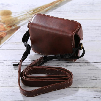 Retro Style PU Leather Camera Case Bag with Strap for Sony RX100 M3 / M4 / M5(Coffee)