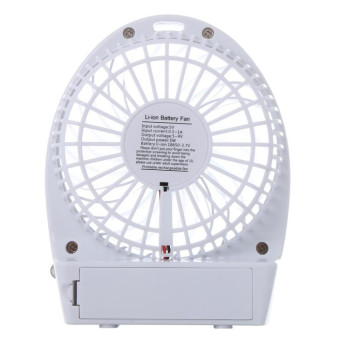 Hadata 4.3 inch Portable USB / Li-ion Battery Powered Rechargeable Fan with Third Wind Gear Adjustment & Clip(White)