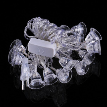 7m Bell Pendants Decoration String Lights, 30-LED Multi-Colored Light  (AC 220V / EU Plug)(Transparent)