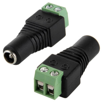 5pcs 5.5mm x 2.1mm DC Power Female Jack to 2 Conductor Screw Down Connector for LED Light Controller