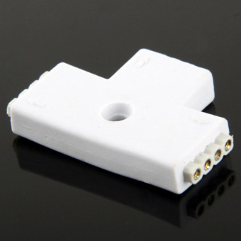 4 Pin 3 Way T Shape Female Connector for RGB LED Flexible Strip