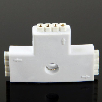 4 Pin 3 Way T Shape Female Connector for RGB LED Flexible Strip