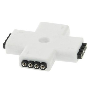 4 Pin 4 Way + Shape Female Connector for RGB LED Flexible Strip