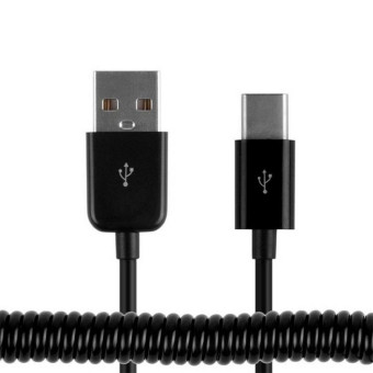 USB-C / Type-C 3.1 to USB 2.0 Spring Data Sync Charge Cable, Cable Length: 3m(Black)