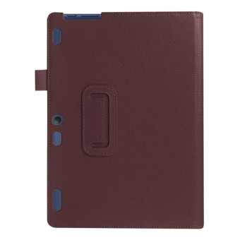 Litchi Texture Horizontal Flip Solid Color Leather Case with Holder for Lenovo TAB 2 A10-30 X30F & TAB 2 A10-70F, 10.1 inch(Coffee)