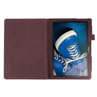 Litchi Texture Horizontal Flip Solid Color Leather Case with Holder for Lenovo TAB 2 A10-30 X30F & TAB 2 A10-70F, 10.1 inch(Coffee)