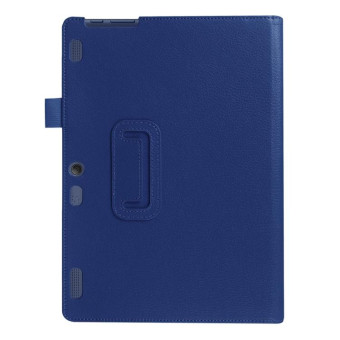 Litchi Texture Horizontal Flip Solid Color Leather Case with Holder for Lenovo TAB 2 A10-30 X30F & TAB 2 A10-70F, 10.1 inch(Dark Blue)