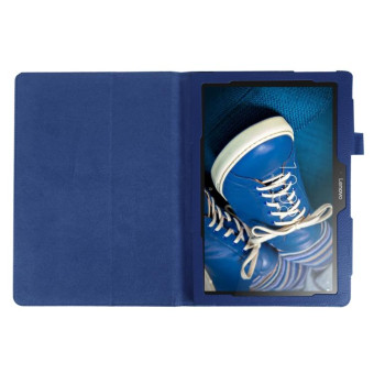 Litchi Texture Horizontal Flip Solid Color Leather Case with Holder for Lenovo TAB 2 A10-30 X30F & TAB 2 A10-70F, 10.1 inch(Dark Blue)