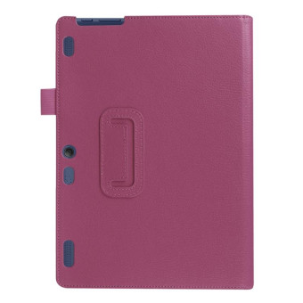 Litchi Texture Horizontal Flip Solid Color Leather Case with Holder for Lenovo TAB 2 A10-30 X30F & TAB 2 A10-70F, 10.1 inch(Purple)