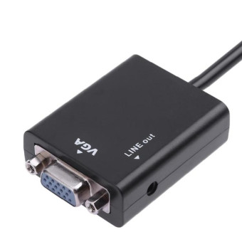 26cm HDMI to VGA + Audio Output Video Conversion Cable with 3.5mm Audio Cable, Support Full HD 1080P(Black)