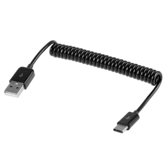 USB 2.0 to USB 3.0 Type C Retractable Charging / Data Cable(Black)