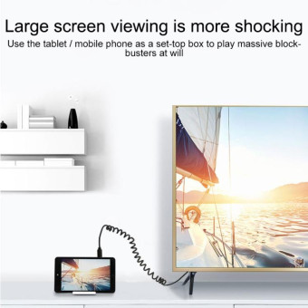 USB 2.0 to USB 3.0 Type C Retractable Charging / Data Cable(White)