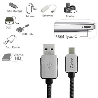 3m Woven Style 2A USB-C / Type-C 3.1 Male to USB 3.0 Male Data / Charger Cable