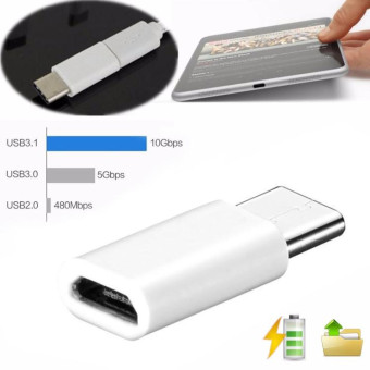 USB-C / Type-C 3.1 Male to Micro USB Female Converter Adapter, Length: 2.5cm(White)