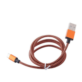 1m Woven Style Micro USB to USB 2.0 Data / Charger Cable, For Samsung, HTC, Sony, Lenovo, Huawei, and other Smartphones(Orange)