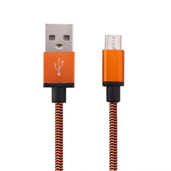 1m Woven Style Micro USB to USB 2.0 Data / Charger Cable, For Samsung, HTC, Sony, Lenovo, Huawei, and other Smartphones(Orange)