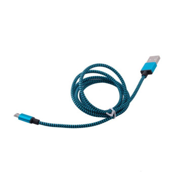 1m Woven Style Micro USB to USB 2.0 Data / Charger Cable, For Samsung, HTC, Sony, Lenovo, Huawei, and other Smartphones(Blue)