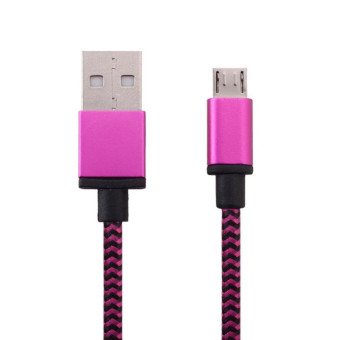 1m Woven Style Micro USB to USB 2.0 Data / Charger Cable, For Samsung, HTC, Sony, Lenovo, Huawei, and other Smartphones(Purple)