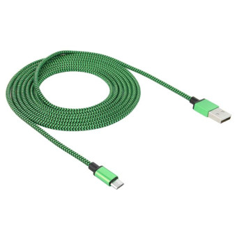 2m Woven Style Micro USB to USB 2.0 Data / Charger Cable(Green)