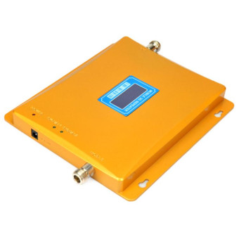 Mobile LED WCDMA 2100MHz & GSM 900MHz Signal Booster / Signal Repeater with Logarithm Periodic Antenna(Gold)