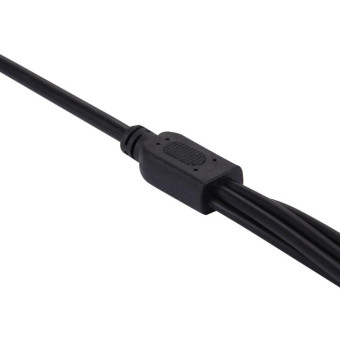 1 Female to 5 Male Plug 5.5 x 2.1mm DC Power Cable(Black)