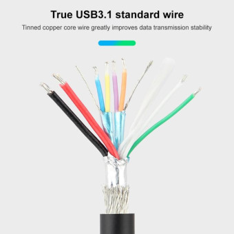 CY-201 USB 3.1 Type-C Male Connector to Micro USB 2.0 Female Cable For Nokia N1, Cable Length:  20cm(Black)